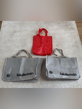Lululemon Reusable Shopping Tote Bags Set Of 3